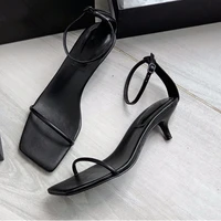 elmsk sandals shoes women 2022 england style fashion stiletto party sandals women sheep heel shoes woman office lady summer