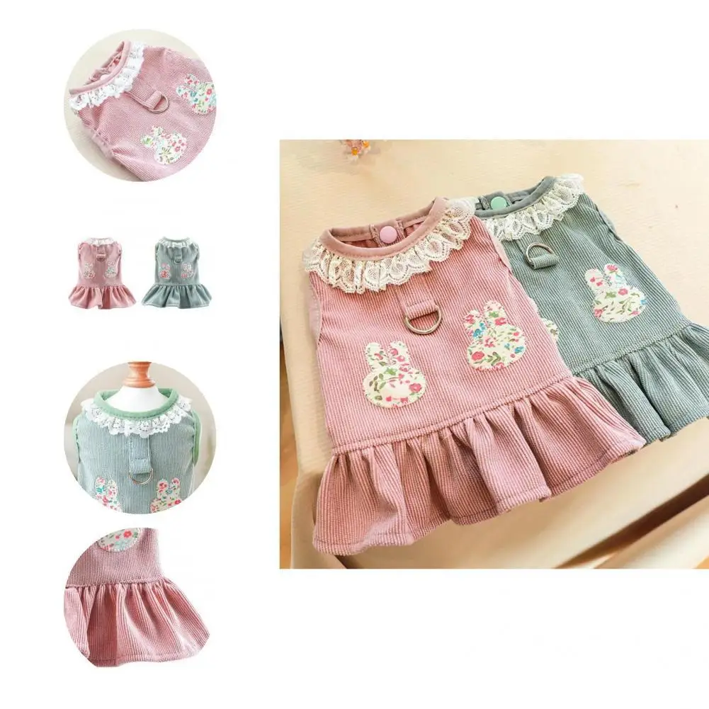 

Chic Pet Clothing Soft Washable Comfortable Touch Pet Rabbit Pattern Clothing Pet Costume Pet Skirt