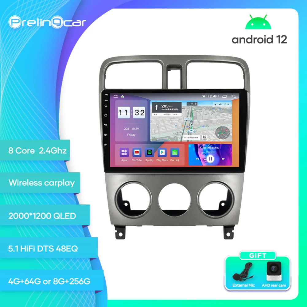 

Prelingcar For Subaru Forester 2004-2008 Android 12 Car Monitor 8 256g Carplay RDS GPS Built 2din Radio DVD Player 5.1HIFI DST