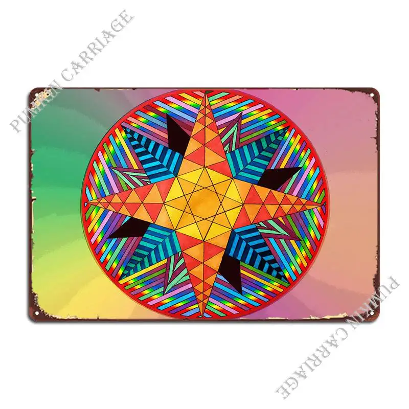 

Металлический плакат с изображением мандалы, звезд, пещера для кинотеатра, Настенный декор, жестяной плакат