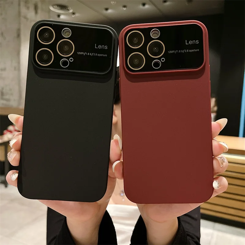 

Solid Color Camera Protection Phone Case For iPhone 14 13 12 11 Pro Max X XR XS Max 7 8 Plus SE 20 Shockproof Bumber Soft Capa