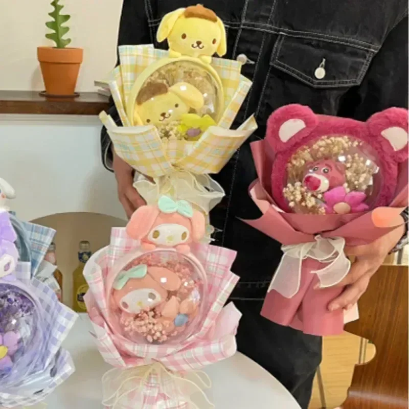 Sanrio Cinnamoroll Kuromi My Melody мягкий цветок шар Бобо мультяшная кавайная плюшевая кукла