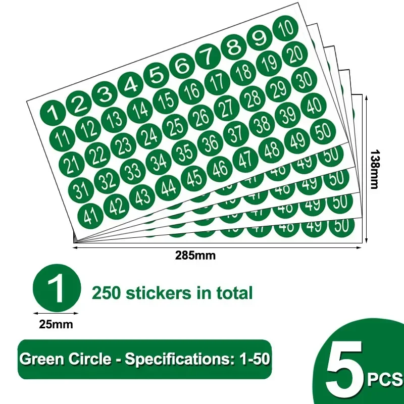 

Круглые водонепроницаемые наклейки ALSMT 5 шт.