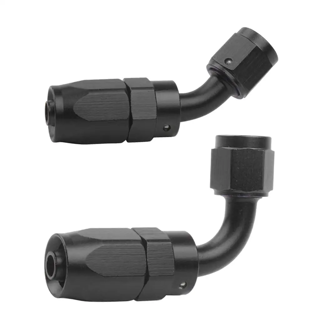 

2x Universal 6AN Elbow Swivel 45 90 Degree Hose End Adaptor Auto Accessory