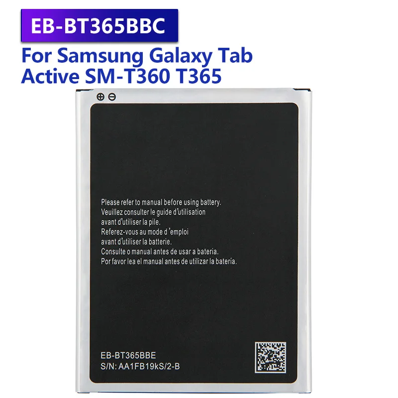 

Replacement Tablet Battery EB-BT365BBC For Samsung Galaxy Tab Active T365 T360 SM-T360 EB-BT365BBE 4450mAh