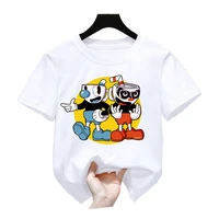 children cuphead cartoon print funny t shirt boys and girls comfortable short sleeve tops kids casual clothes girls of 14 years