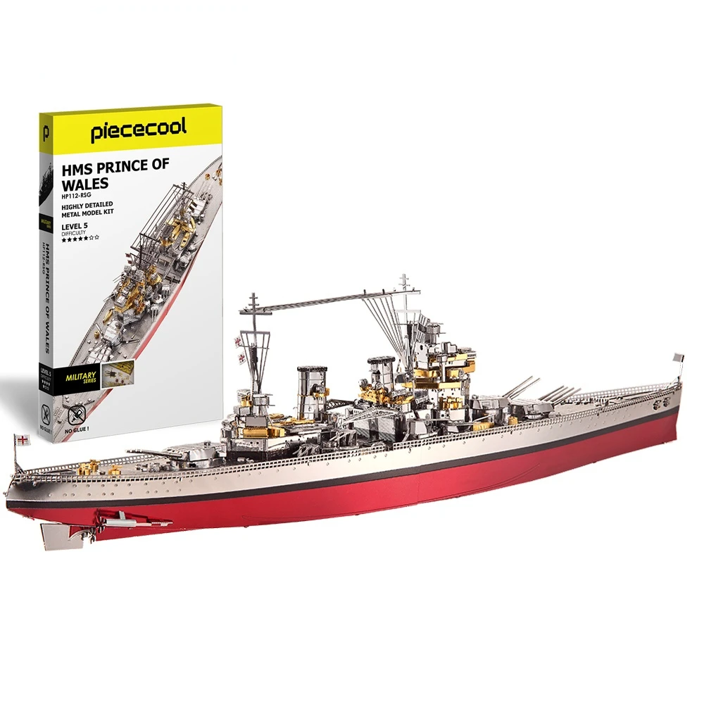 

Amazon Hot Sale HMS PRINCE OF WALES Battleship Mechanical Model Kit 3D Metal Puzzle For Home Decoration