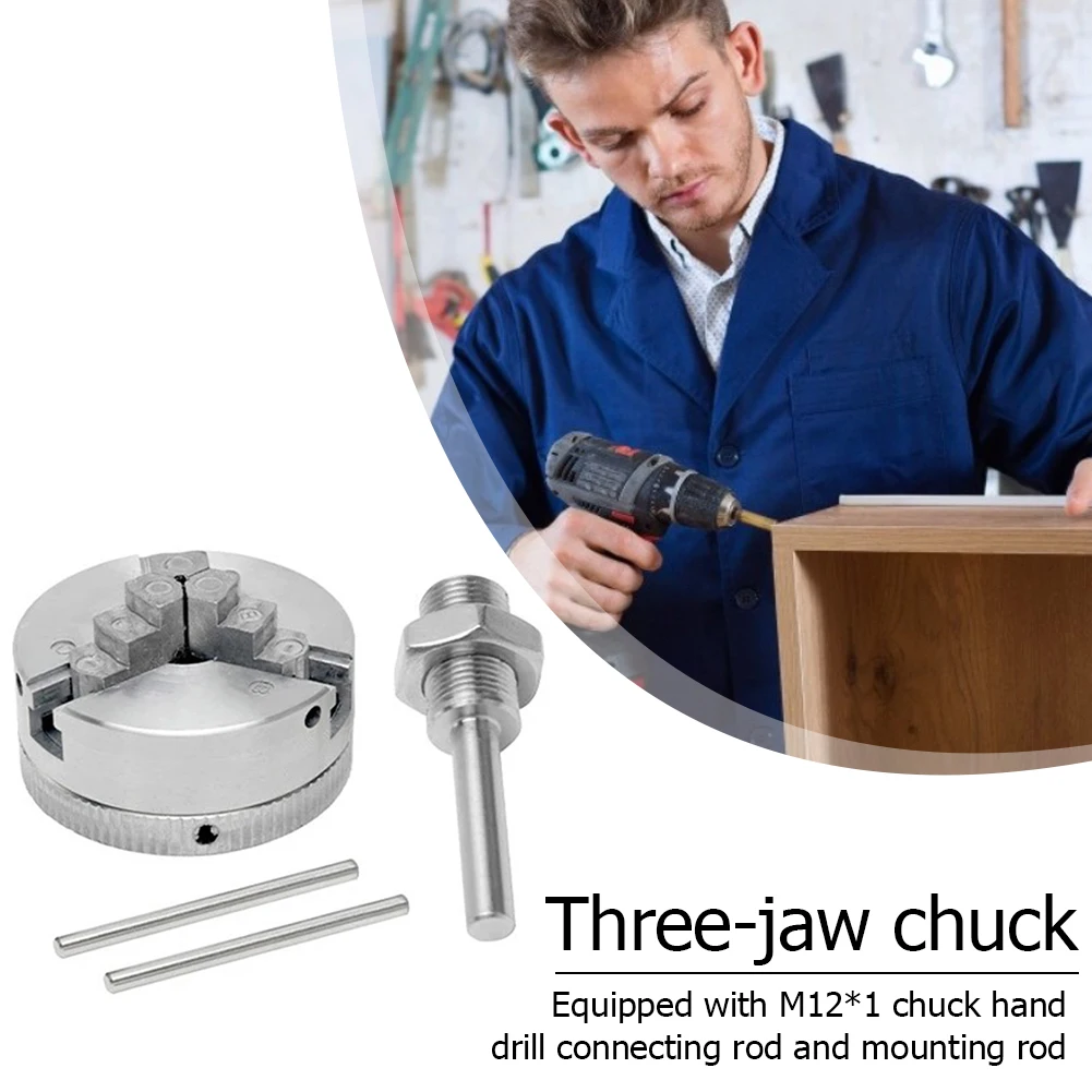 Independent Safety Chuck Key Mounting Bolt 3 Jaws Manual Lathe Chuck Self-Centering Drill Chuck for Lathe Machine Tool
