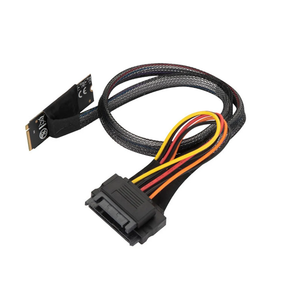 

Adapter Cable Replacement M.2 M-Key to U.2 SFF-8639 Interface Adapter Cable with SATA 15-Pin Female Connector