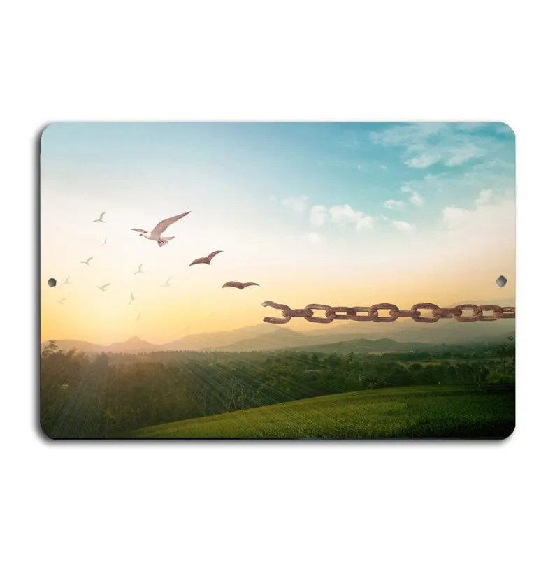 

BREAK The CHAIN Sign aluminum with or without mounting holes UV coated