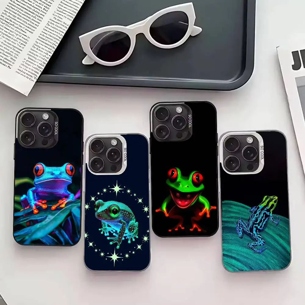 Фото Чехол для телефона N-Neon Frogs для iPhone 17,16,15,14,13,12,11 Plus, Pro Max, XS, цветной серебристый чехол для телефона №1