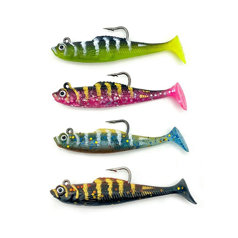 

5.4g/6cm Fishing Luya Soft Bait T-Tail Single Hook Lead Wrapped Bait All Waters Swimming Layer Bionic Single Hook Counterweight