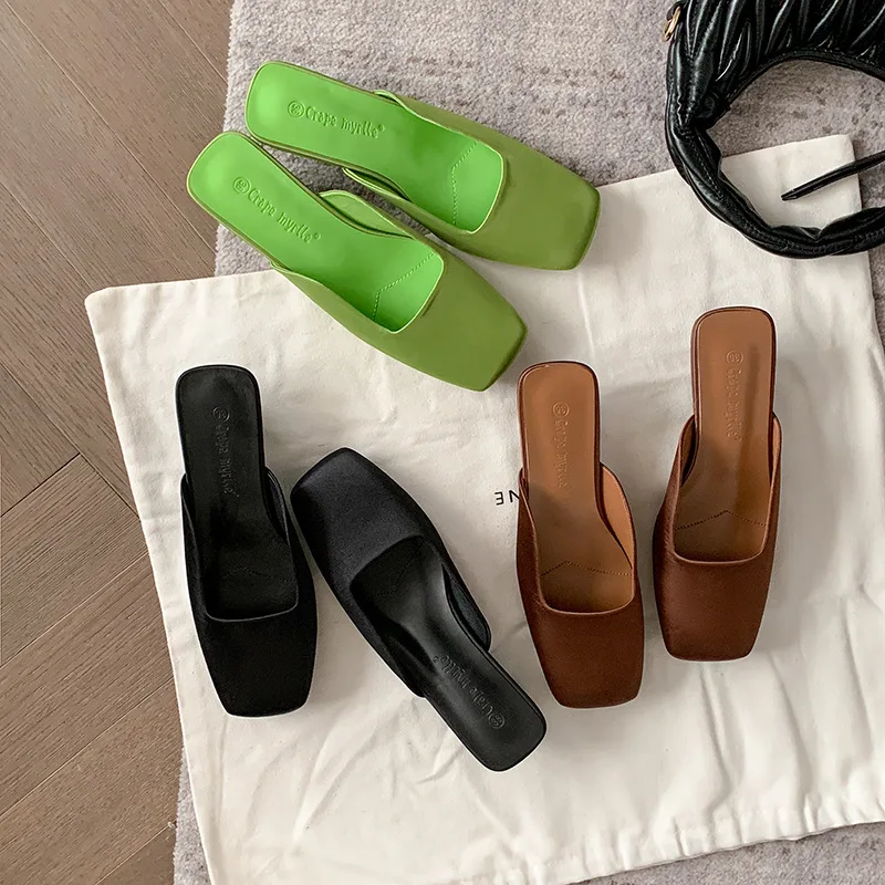 Женская швабра с французским квадратным носком крутая мелким атласным