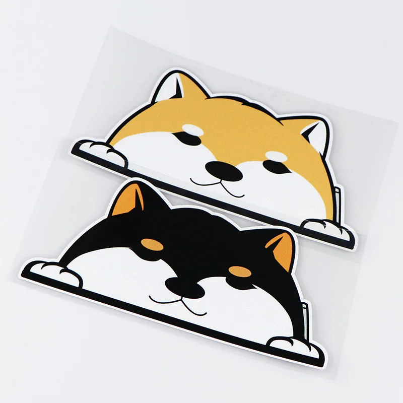 

Interesting Lovely Corgi Shiba Inu Dog Pet Peeping Car Styling Vinyl Tape Decal Auto Window Body Tail Sticker 15cm