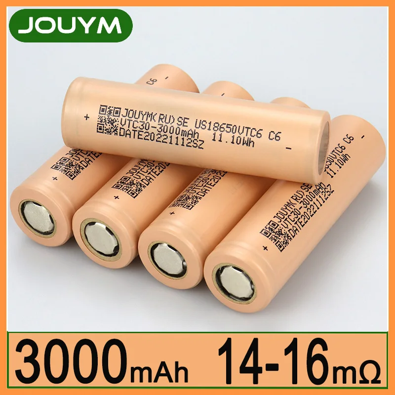 

JOUYM 3000mAh 18650 Battery 30A high current lithium-ion Batteries 3.7V High discharge Power Cell