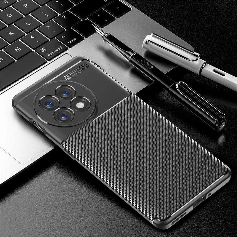 

For OnePlus ACE 2 5G Case OnePlus ACE2 Cover Carbon Fiber Silicone Bumper For OnePlus 11 R 11R ACE 2 Ultra Thin Case 6.74 inch