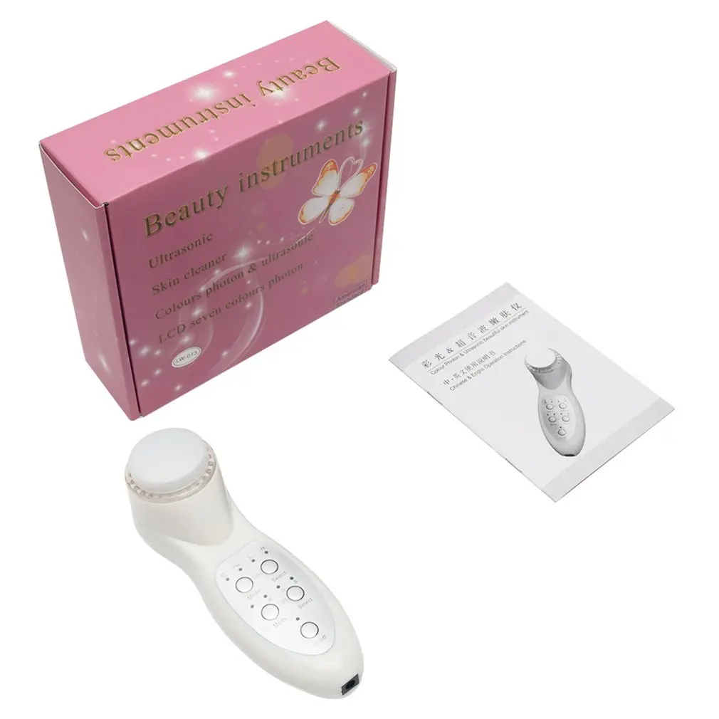 

Cleaning Massager Ultrasound Galvanic Hydronium Skin Pores 7 LED Photon Skin Lift Rejuvenation Facial Care Beauty Devices