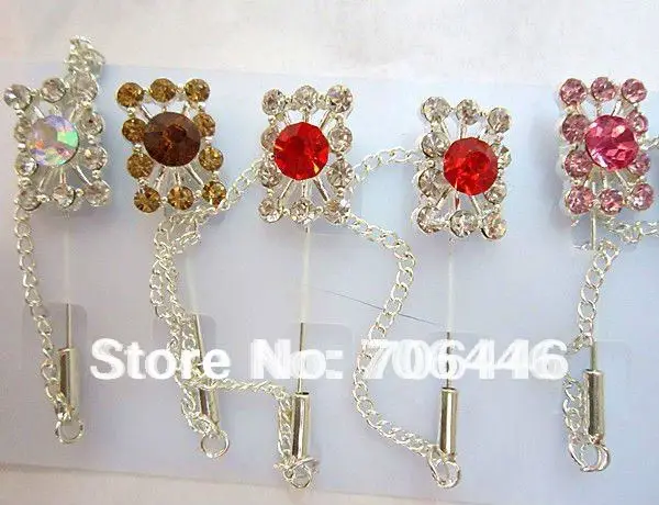 

Fashion Mixed Color Rhinetone Crystal Pin Brooch for wedding invitation