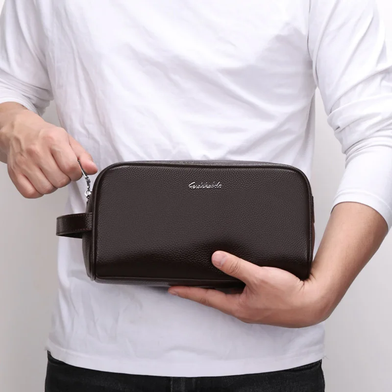 New men's leather clutch bag High Quality Fashion Bags Men's Leather Casual Large Capacity Clutches Envelope Bags