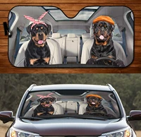 rottweilers driving dog couple summer car sunshade rottweiler couple car window sun covercar windshield durable visor