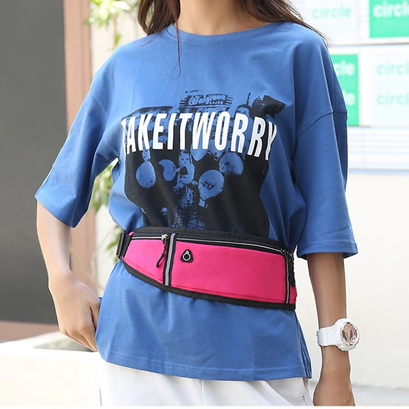 

Sports Running Waist Bag Men Women Waterproof Fanny Pack Outdoor Cycling Crossbody Bag Mobile Phone Bag Oxford Cloth Chest Bag