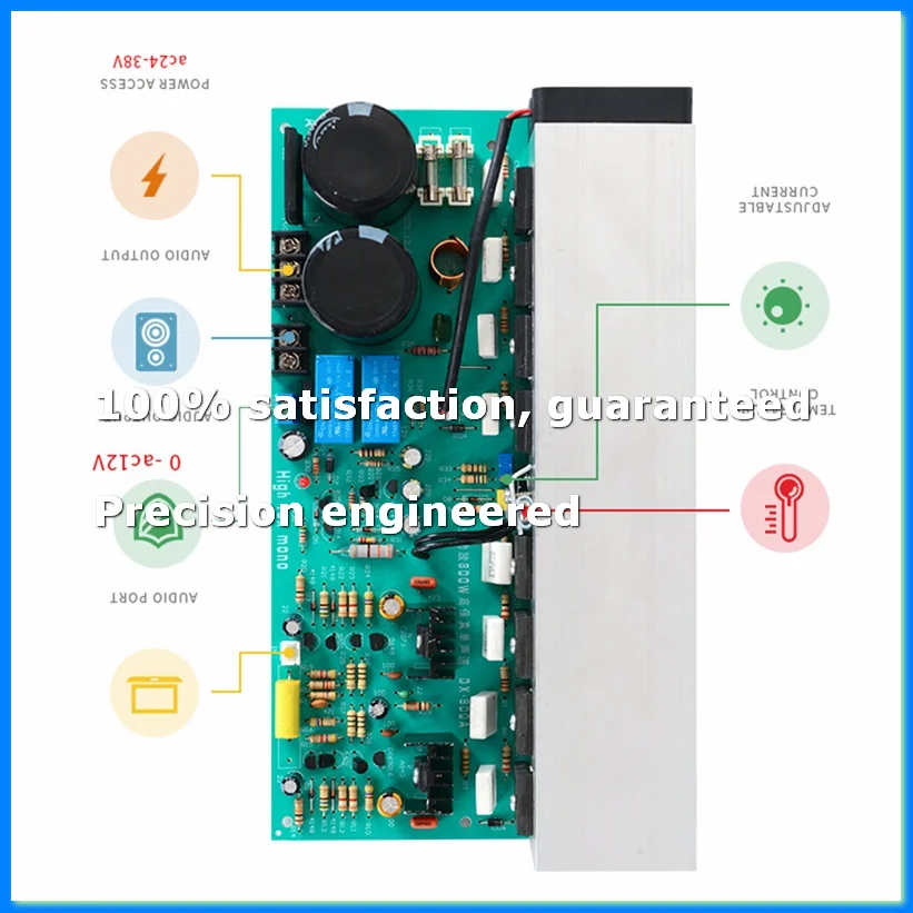 Фото Цифровая усилительная плата DX-800A 800 Вт, моно, высокая мощность, профессиональная, на транзисторах 2SA1943 2SC5200, готовая усилительная плата - Left-A22U №1