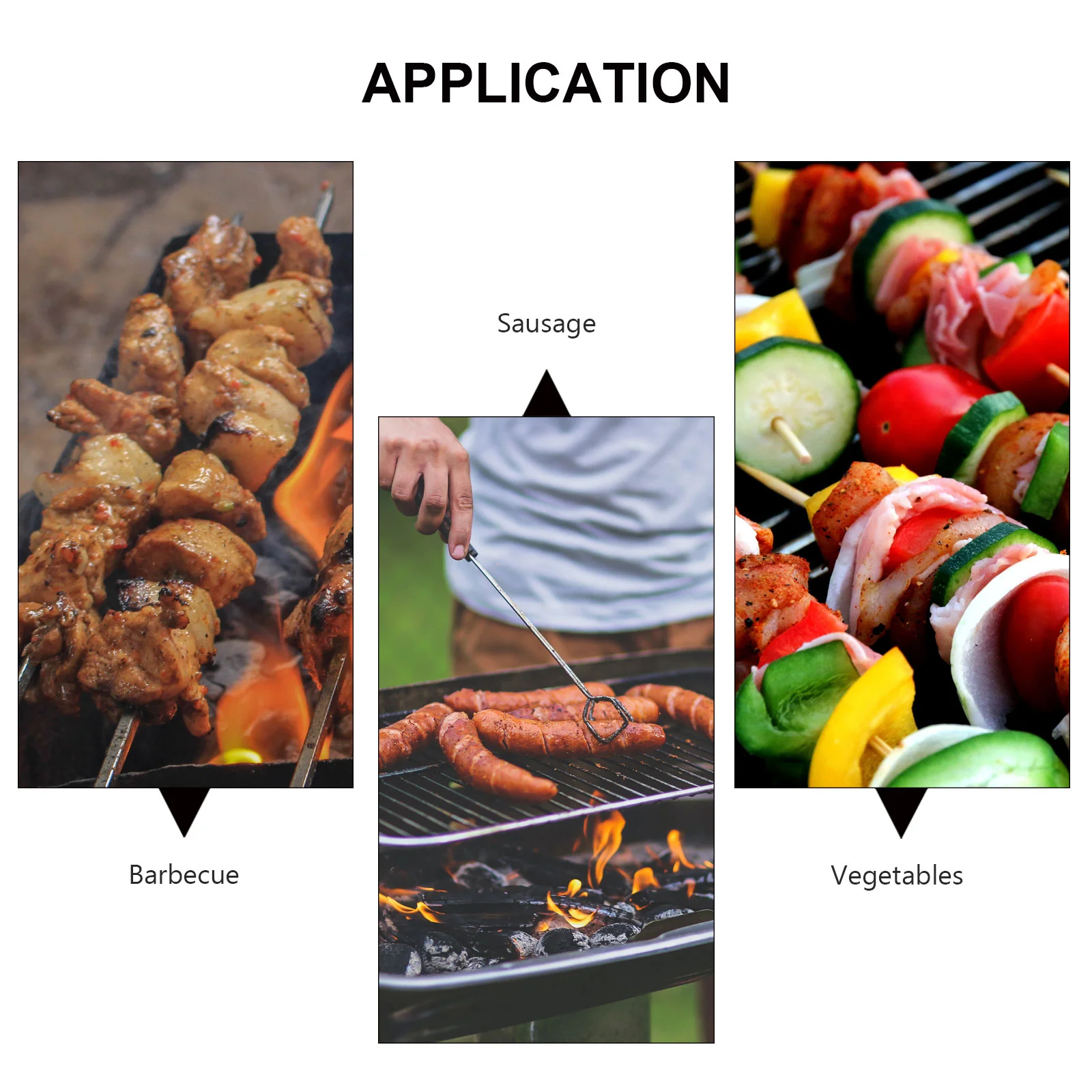 Satay плоский железный знак для барбекю шампур жарки овощей гриль из нержавеющей