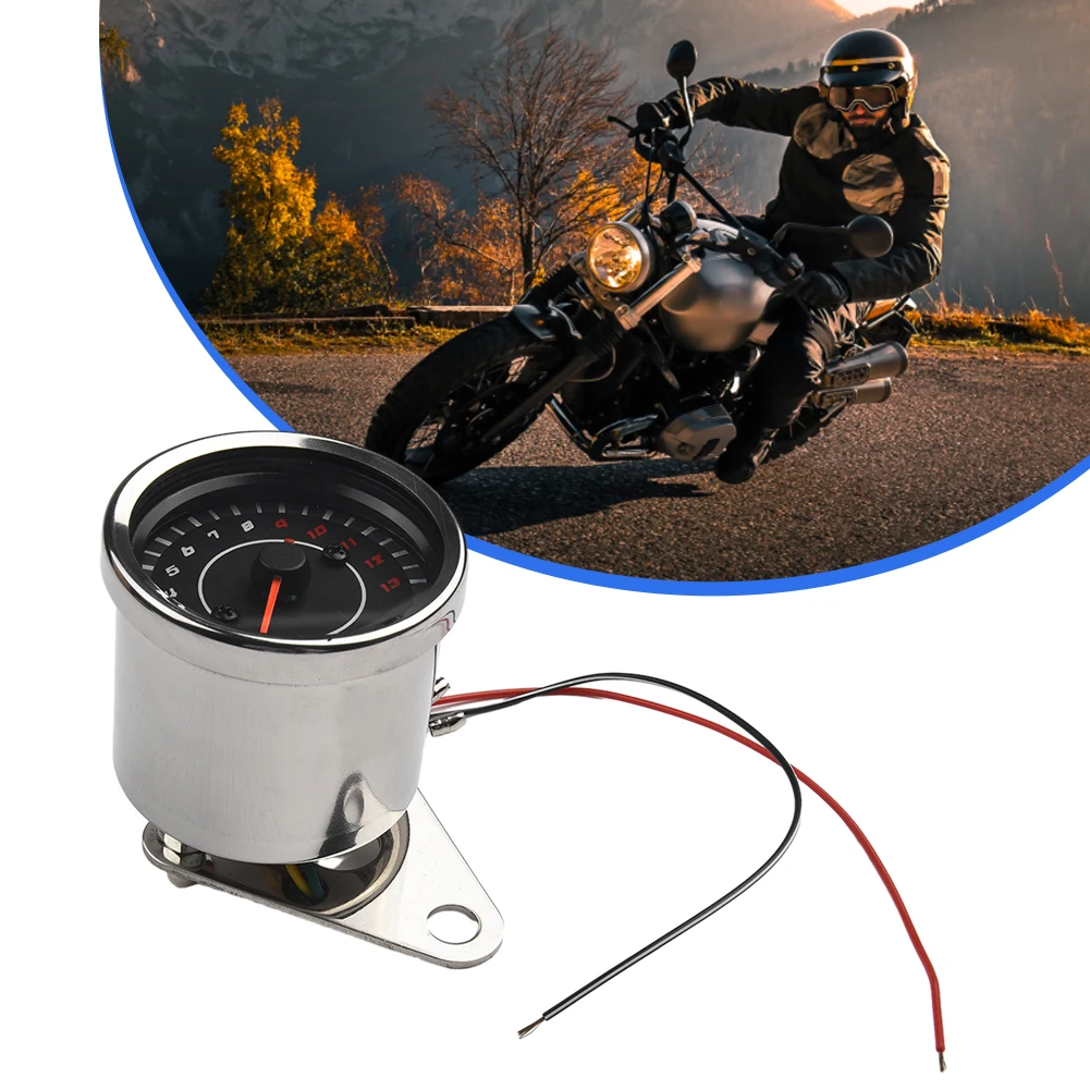 

13K RPM Shift Tachometer Motorcycle 6.5cm Diameter Glass Top Housing Stainless Steel Applicable To All Motorcycles
