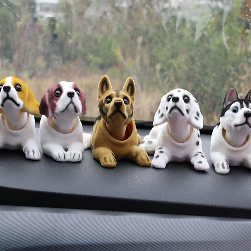 

Car Doll Husky Beagle St Bernard Shepherd Shake Head Dog Decoration Car Interior Decoration Cute Creative Gift Tabletop Ornament