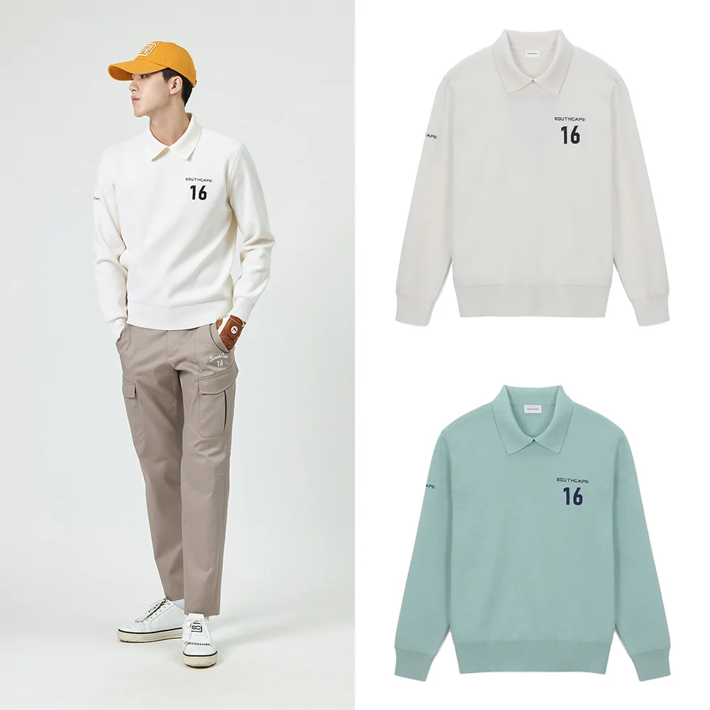 

Korean Golf Apparel Couple Men's Polo Neck Casual Sports Long Sleeve Knit T23 New