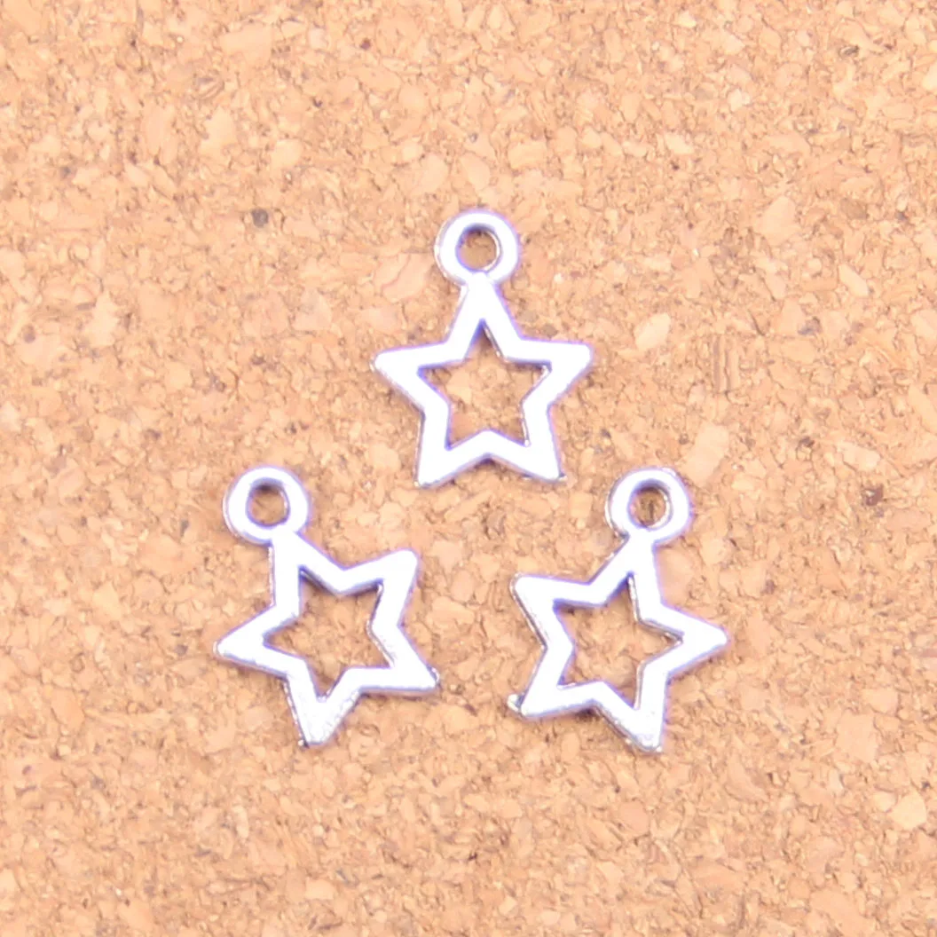 

240pcs Charms star 12mm Antique Pendants,Vintage Tibetan Silver Jewelry,DIY for bracelet necklace