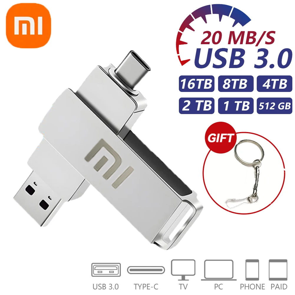 

USB-флеш-накопитель XIAOMI 2 в 1, 16 Тб, USB 3,0