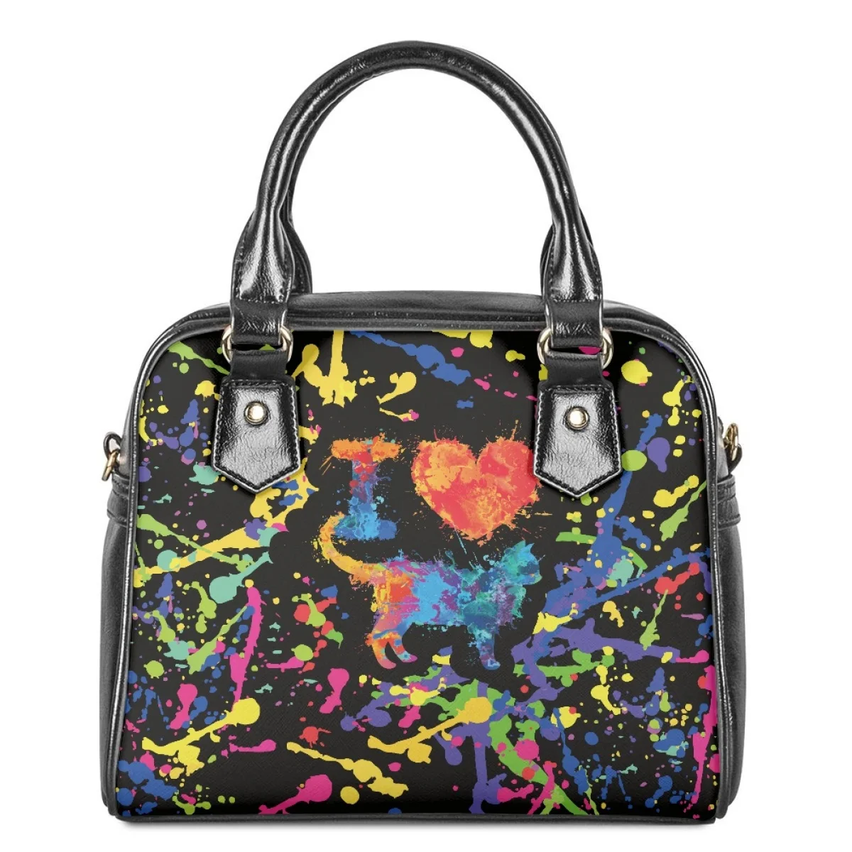 

Fashion Spray Paint Motif Printed Handbag Daily Multifunctional Large Capacity Crossbody Bag Customizable Pu Handbag
