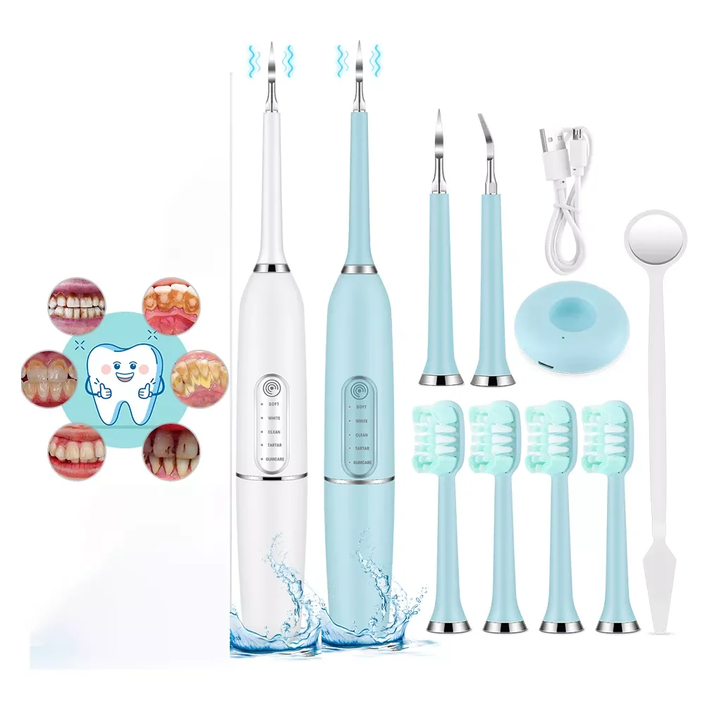 

Sonic Dental Scaler Teeth Whitening Portable Tartar Teeth Cleaner Tool Calculus Remover For Teeth with Toothbrush Set