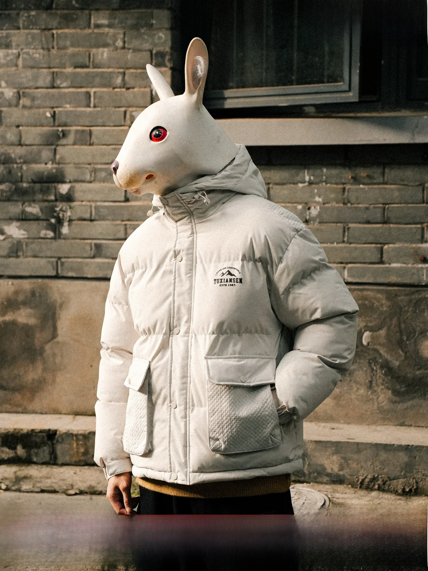 Зимняя ретро-карго с кроликом Xiansen водоотталкивающая куртка хлопковой