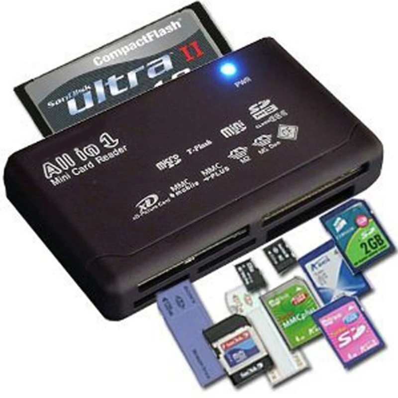 

SD USB Card Reader for Micro SD/SDXC/CF/SD/SDHC/MS/XD/T-Flash/MMC Camera Memory Card All in 1 Adapter USB Card Reader