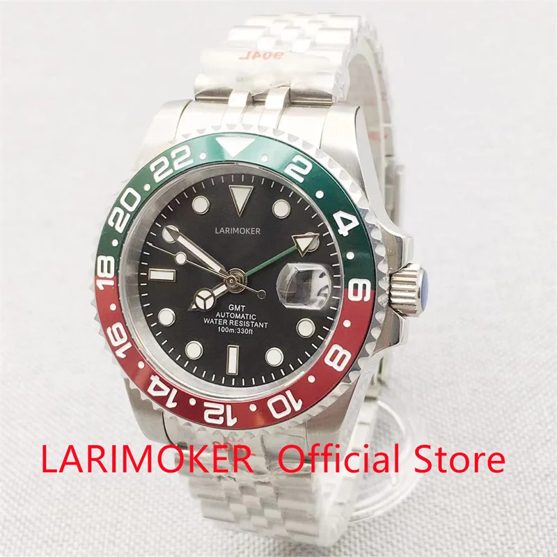 LARIMOKER 40mm NH34A(GMT) DG3804(GMTt) Automatic Men Watch Jubilee Bracelet Sapphire Glass10ATM waterproof 10ATM waterpro - купить по