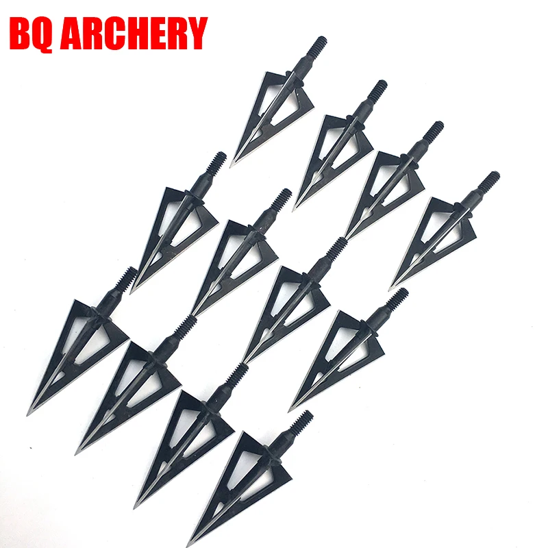 Punta de flecha de grano 100/125, punta de telflón, tratamiento de superficie, punta ancha, arco, caza, bestia, cabeza de flecha, 3 cuchillas
