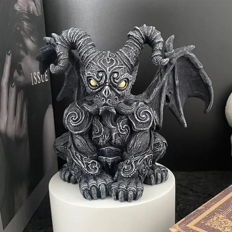 Страшная фигурка дракона сидящие фигурки из смолы готический крип страшная