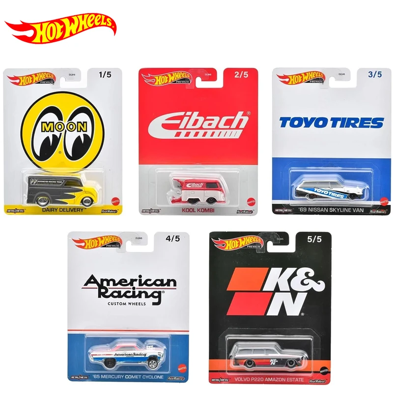 

Original Hot Wheels Premium Car Pop Culture Diecast 1:64 Boy Toys for Children Dairy Delivery Kool Kombi Nissan Skyline Van Gift
