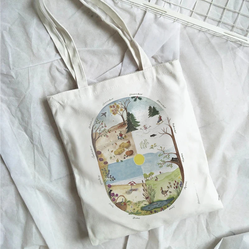 

Fun Cartoon Shopping Bag Shopper Bag Tote Bag Summer Shoulder Canvas Bag Large Capacity Wild Messenger Bag Cute Fun Handbag