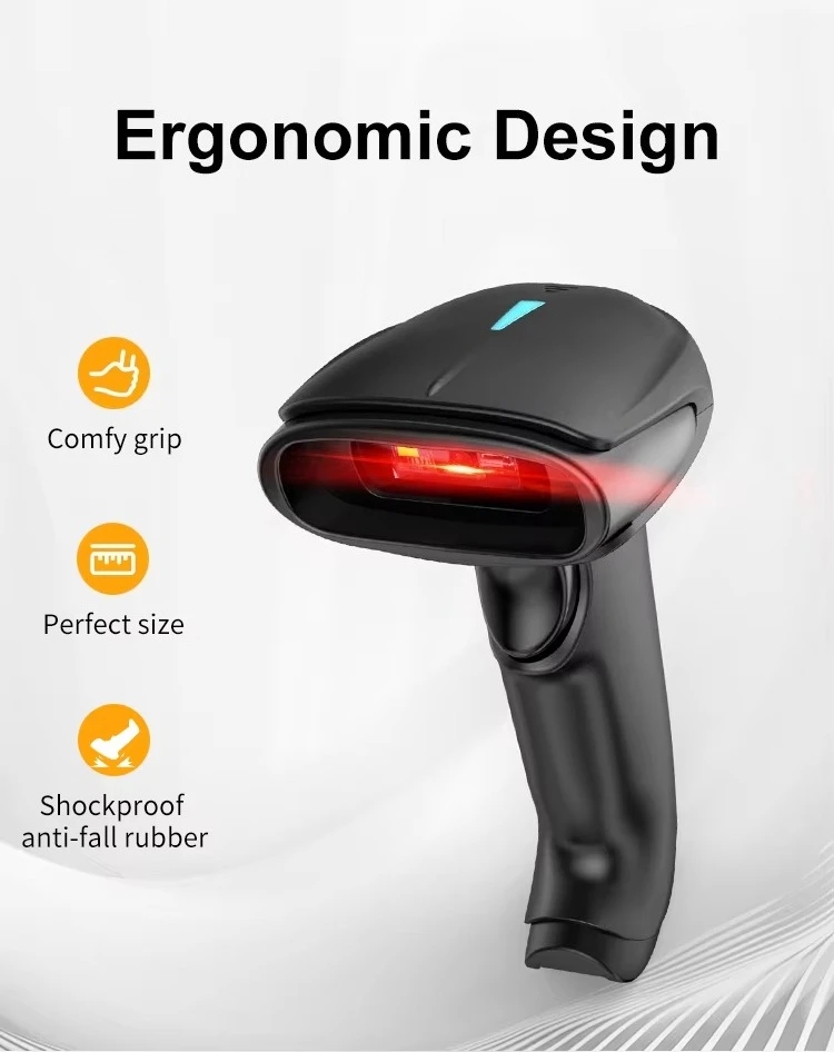 Фото Беспроводной USB-сканер штрих-кодов 2.4G с CMOS-датчиком, считыватель 1D/2D QR-кодов для систем Windows, Android, Linux, iOS (в наличии) №3