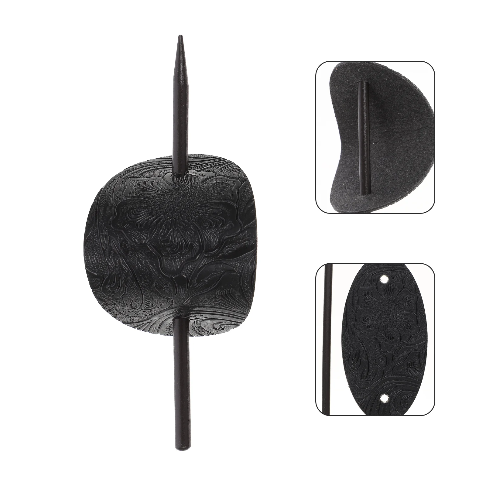 

3 Pcs Hair Barrette Metal Clips Women Stick Bun Trumpet Stand Chopsticks Holder