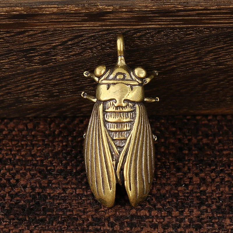 

Новинка, латунный кулон Цикада, ретро латунный литый полированный Байкерский кулон в стиле панк, кожаное ремесло, одежда, сделай сам, фурнитура, аксессуары из чистой латуни