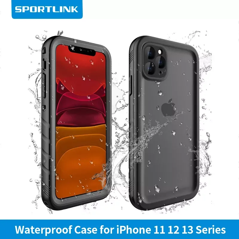 

SPORTLINK For iPhone SE 2nd 2020 3rd 2022 6 7 8 X XS 11 12 13 Pro Max Waterproof Case Full Body Built in Screen Protective Cover