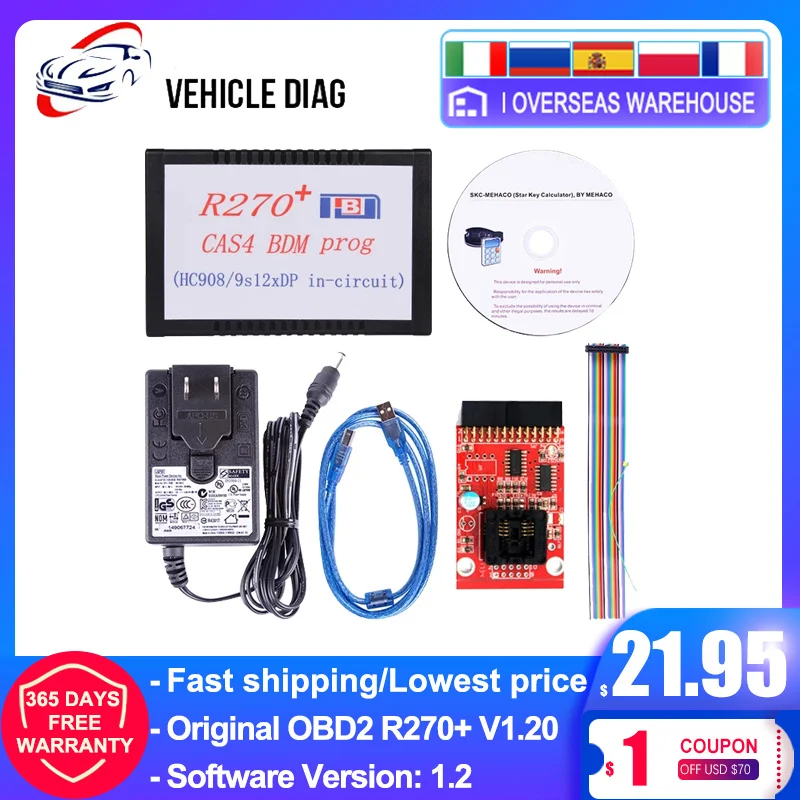 

Оригинальный программатор OBD2 R270 + V1.20 Auto CAS4 BDM программатор R270 CAS4 BDM программатор для BMW программатор ключей R270