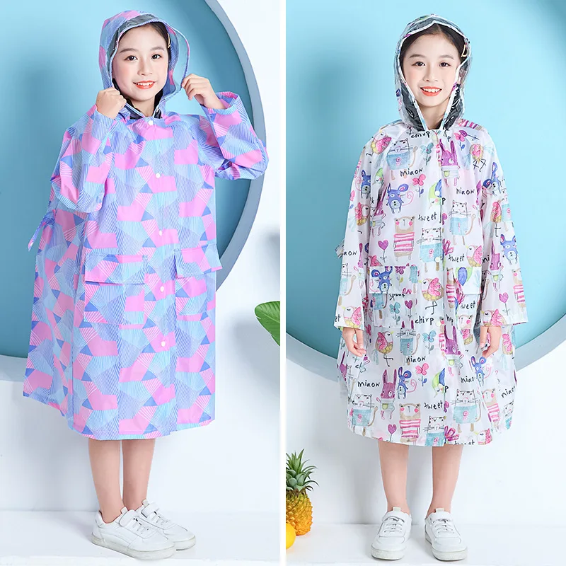 

Rain Coat For Children Hiking Raincoat Poncho Breathable Portable Tour Boys Girls Rainwear Student School Backpack Jacket