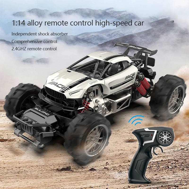

1:14 4WD 2.4G RC Car Metal 20km/h High Speed Motor Off Road Drift Electric Recharging Toy Remote Control Car Gift for Kids Boy
