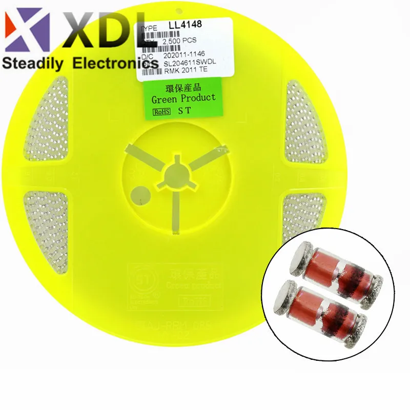 

2500 шт. LL4148 LL-34 SMD 1N4148 IN4148 высокоскоростное переключение, новый оригинальный