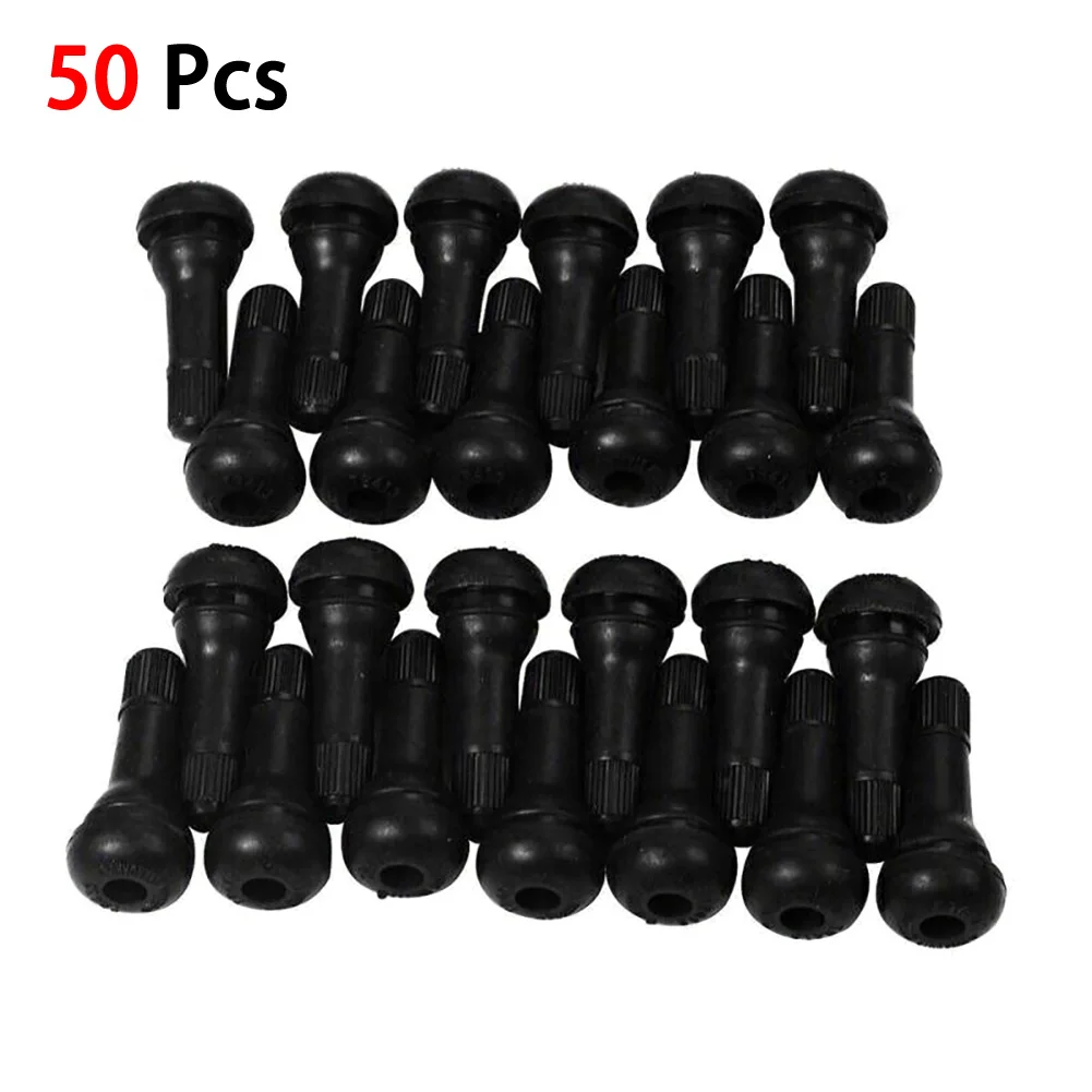 

50Pcs/set TR413 Short Rubber Tubeless Black Snap-In Tyre Valve Stems Dust Caps Wheel Tire Parts Tire Accessories Wholesale